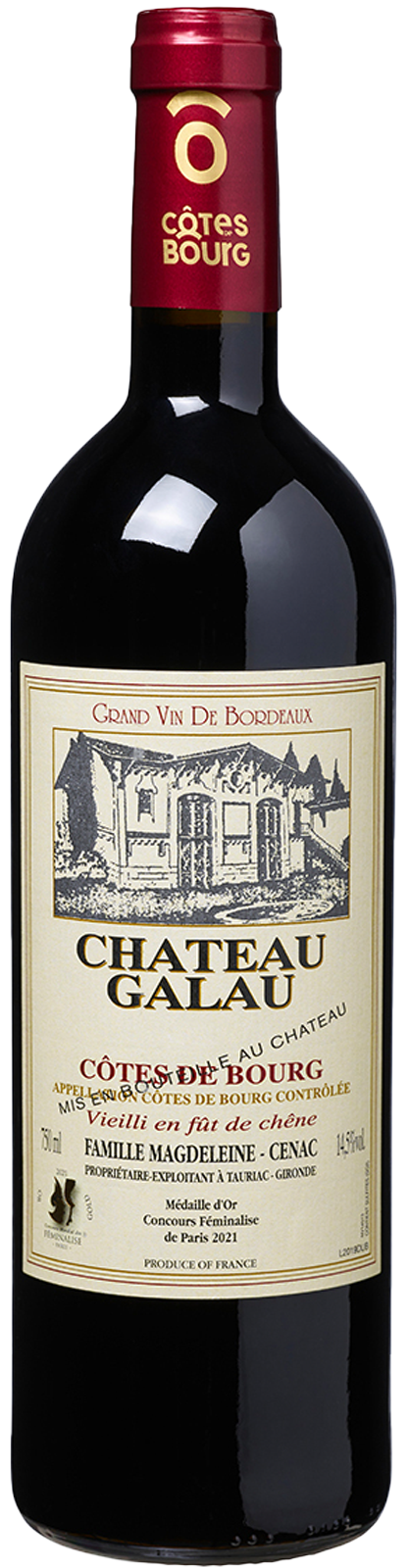 2017 Côtes de Bourg von Château Galau - Rotwein 2017 Côtes de Bourg von Château Galau - Rotwein