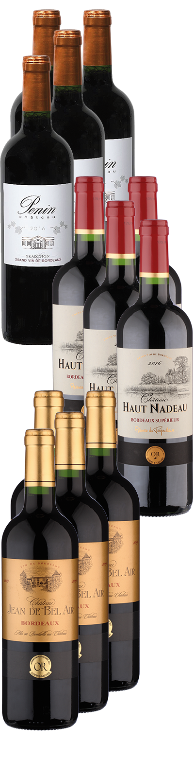 12 Flaschen 3 x Bordeaux Gold prämiiert 12 Flaschen 3 x Bordeaux Gold prämiiert