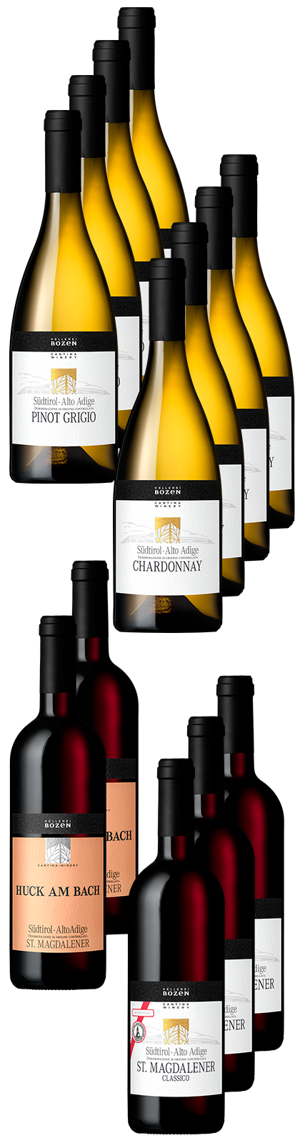 12 Fl. Entdeckerpaket »Südtirol« Kellereigenossenschaft Sankt Magdalena - Bozen 12 Fl. Entdeckerpaket »Südtirol« Kellereigenossenschaft Sankt Magdalena - Bozen