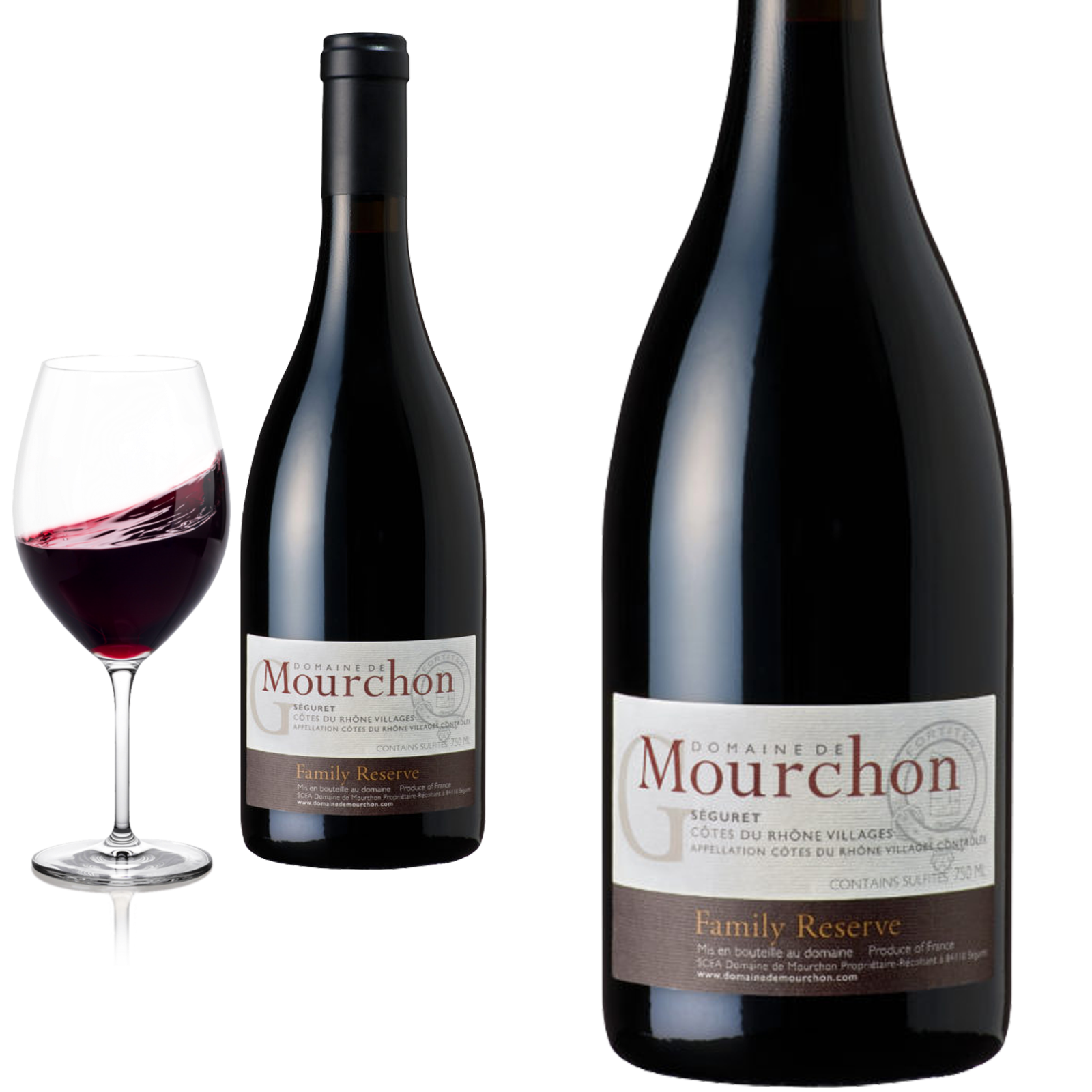 2014 Seguret Côtes du Rhône Villages FAMILY  RÉSERVE Grenache von Domaine de Mourchon  - Rotwein 2015 Seguret Côtes du Rhône Villages FAMILY RÉSERVE Grenache von Domaine de Mourchon  - Rotwein