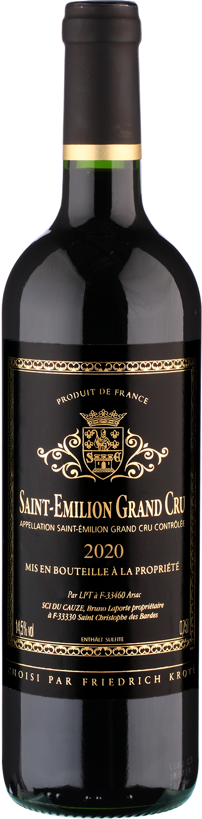 2020 Saint Emilion Grand Cru Etiquette noir - Rotwein 2020 Saint Emilion Grand Cru Etiquette noir - Rotwein