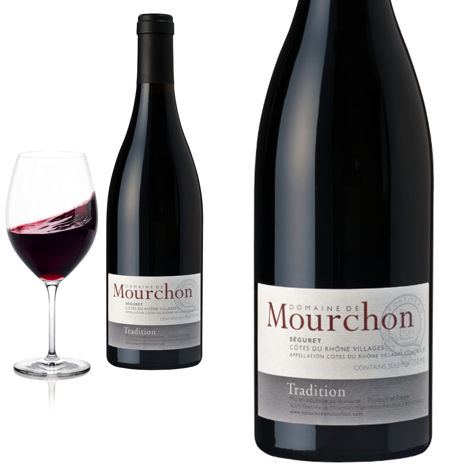 2015 Seguret Côtes du Rhône Villages TRADITION von Domaine de Mourchon  - Rotwein 2015 Seguret Côtes du Rhône Villages TRADITION von Domaine de Mourchon  - Rotwein