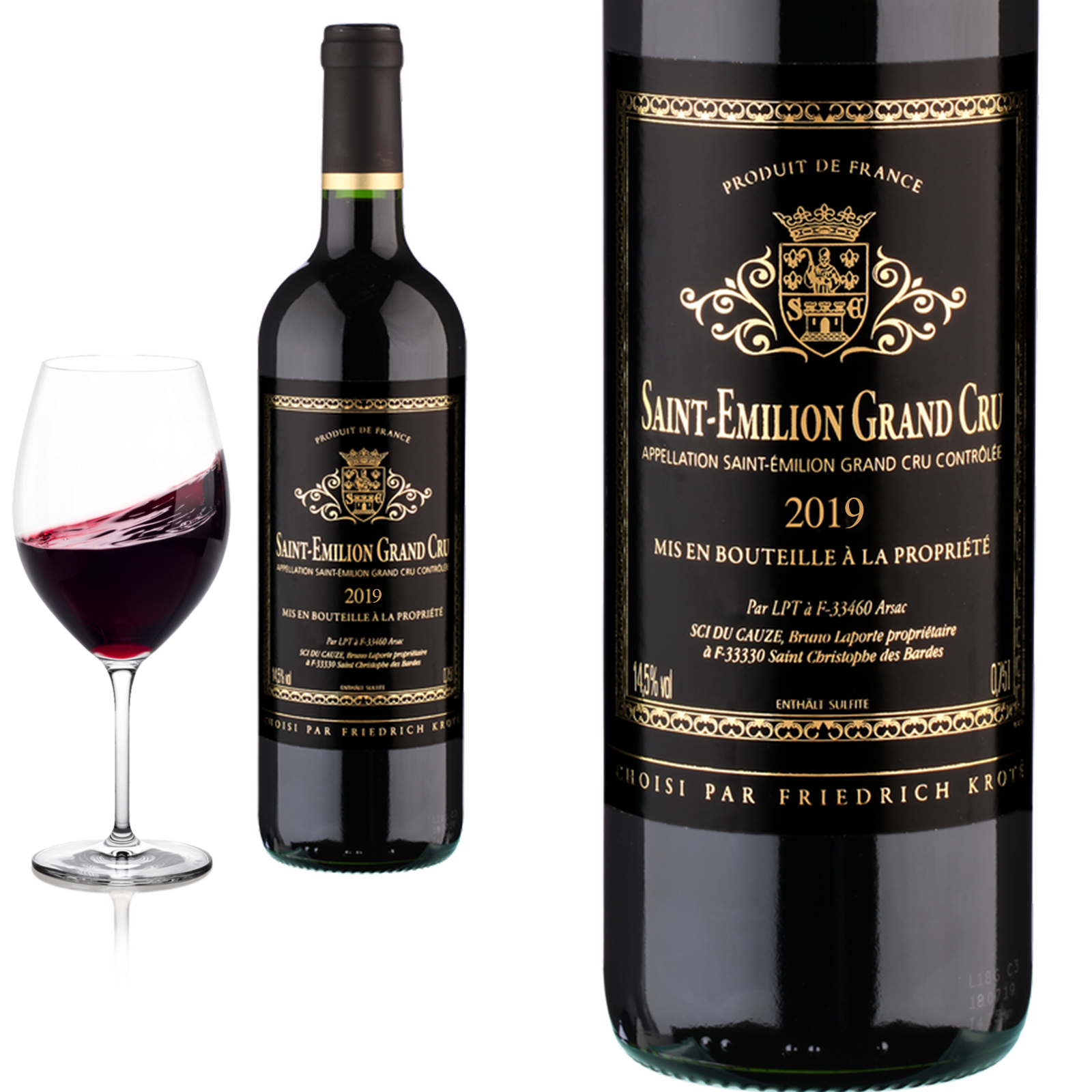 2019 Saint Emilion Grand Cru Etiquette noir - Rotwein 2019 Saint Emilion Grand Cru Etiquette noir - Rotwein