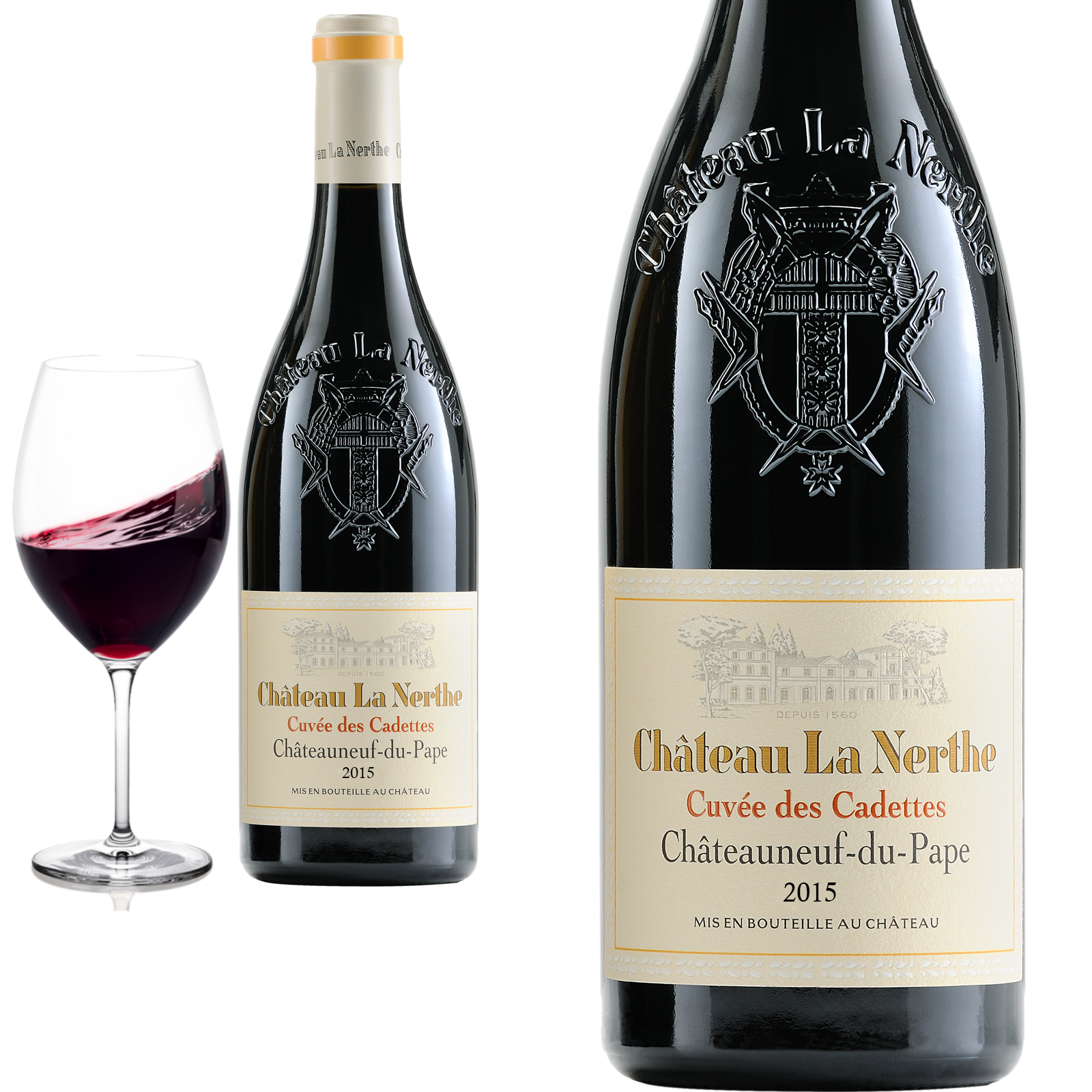 2015 Châteauneuf-du-Pape Cuvée des Cadettes von Château la Nerthe - Rotwein 2015 Châteauneuf-du-Pape Cuvée des Cadettes von Château la Nerthe - Rotwein