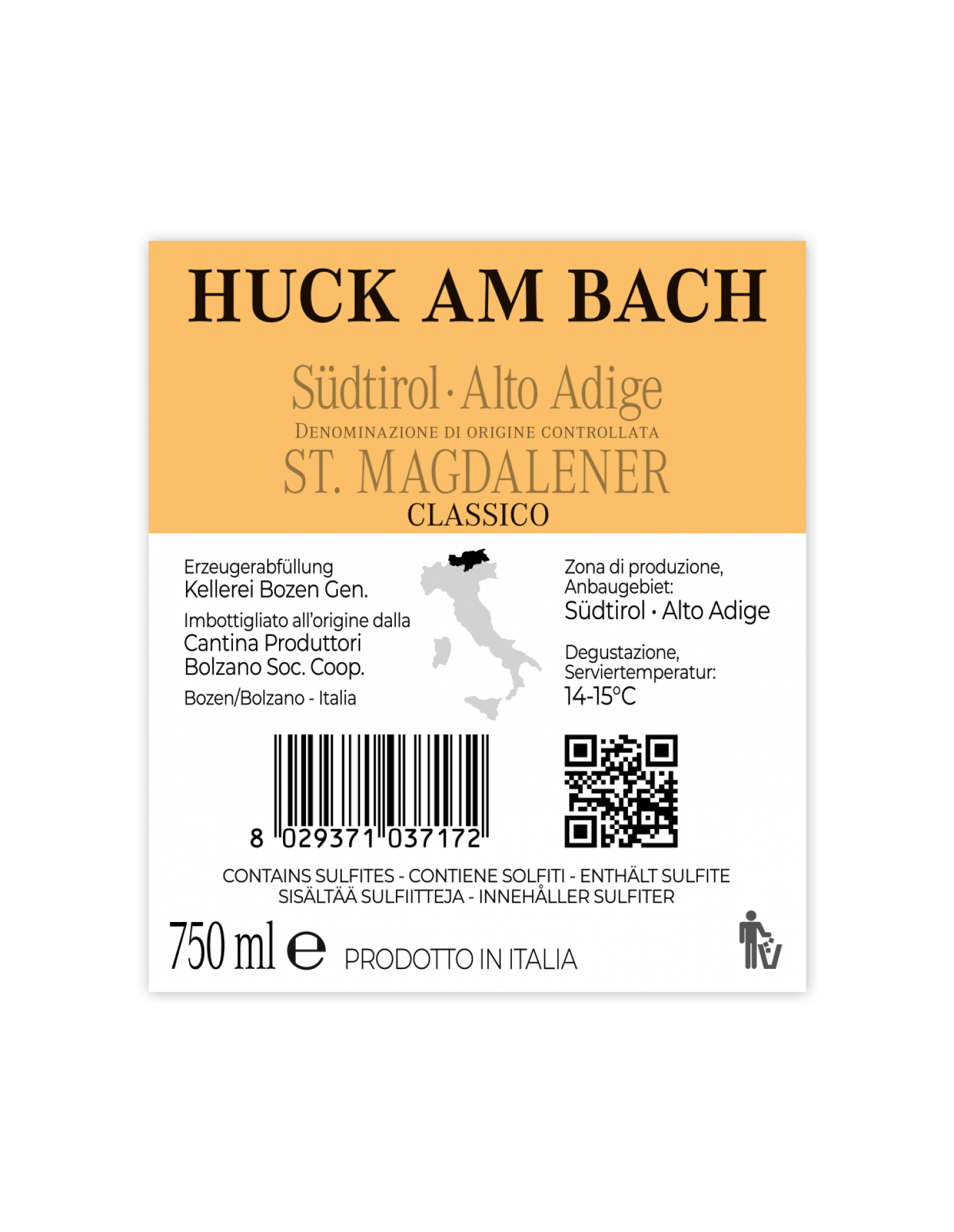 2023 HUCK AM BACH Sankt Magdalener Classico von Kellerei Bozen/Gries - Rotwein 2024 HUCK AM BACH Sankt Magdalener Classico von Kellerei Bozen/Gries - Rotwein