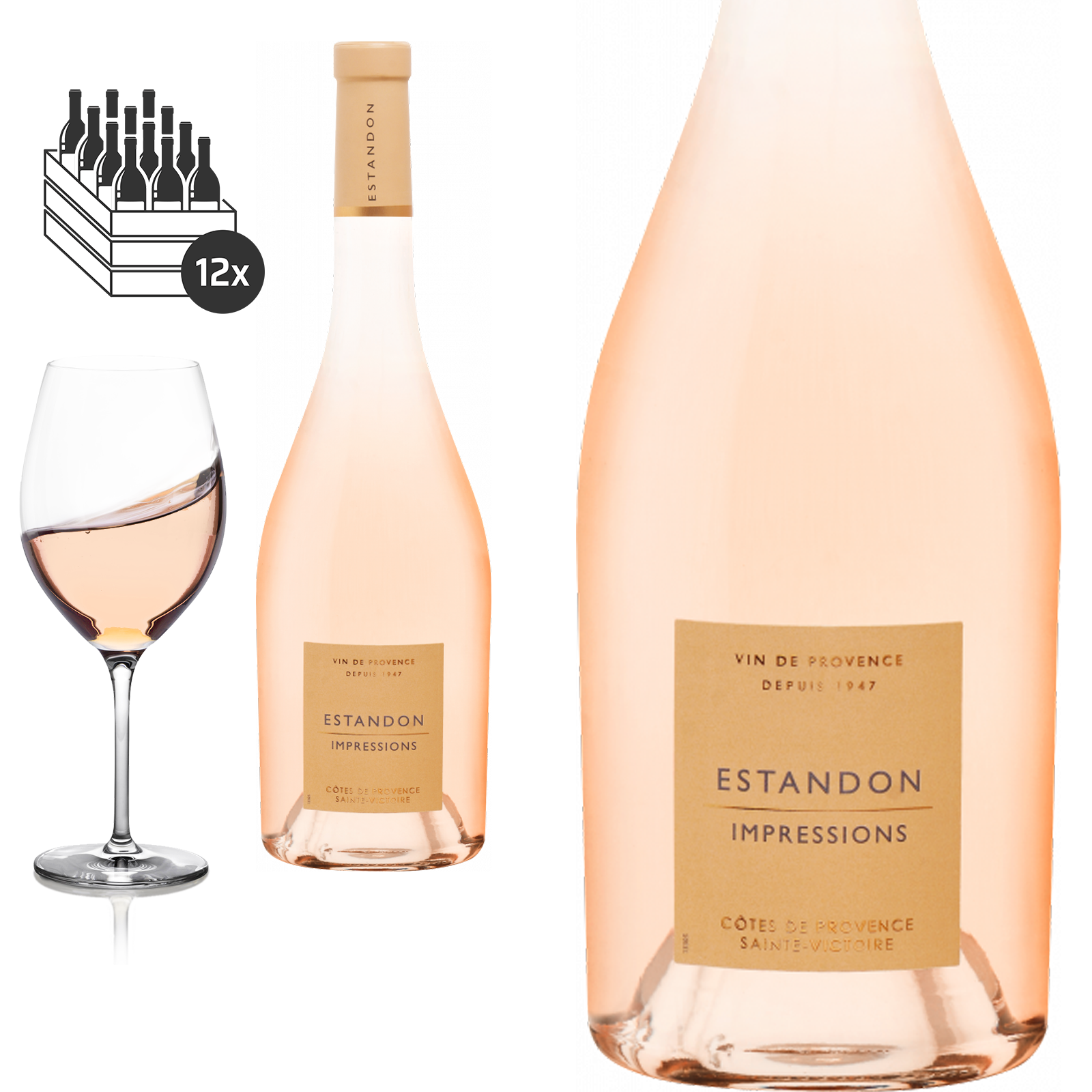 2023 Impression Rosé Cotes de Provence Sainte Victoire von Estandon - Roséwein 2023 Impression Rosé Cotes de Provence Sainte Victoire von Estandon - Roséwein