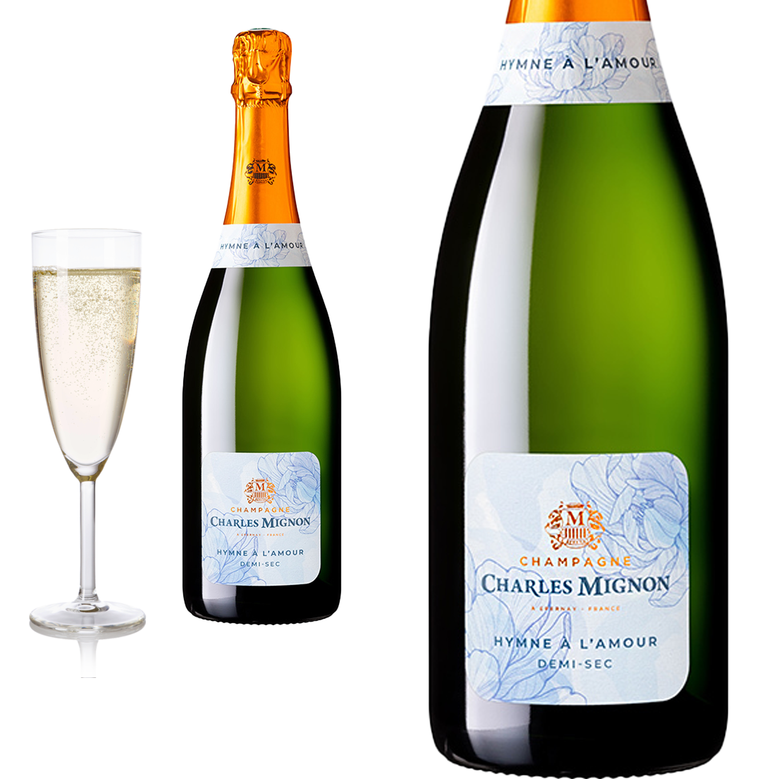 Champagne L'HYMNE A L'AMOUR Blanc DEMI-SEC von Charles Mignon