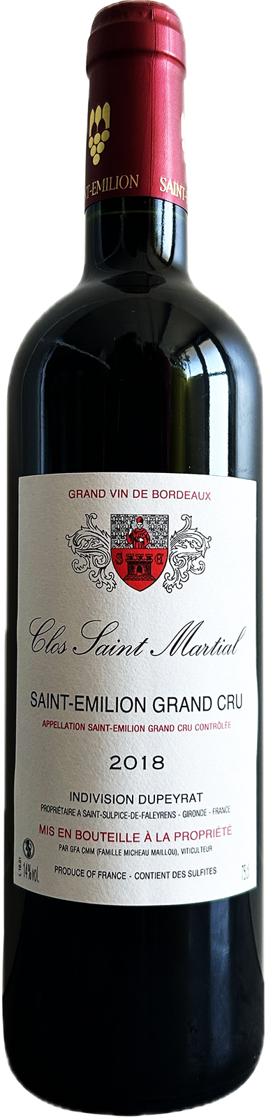 2018 Saint Emilion Grand Cru CLOS SAINT MARTIAL- Rotwein 2018 Saint Emilion Grand Cru CLOS SAINT MARTIAL- Rotwein