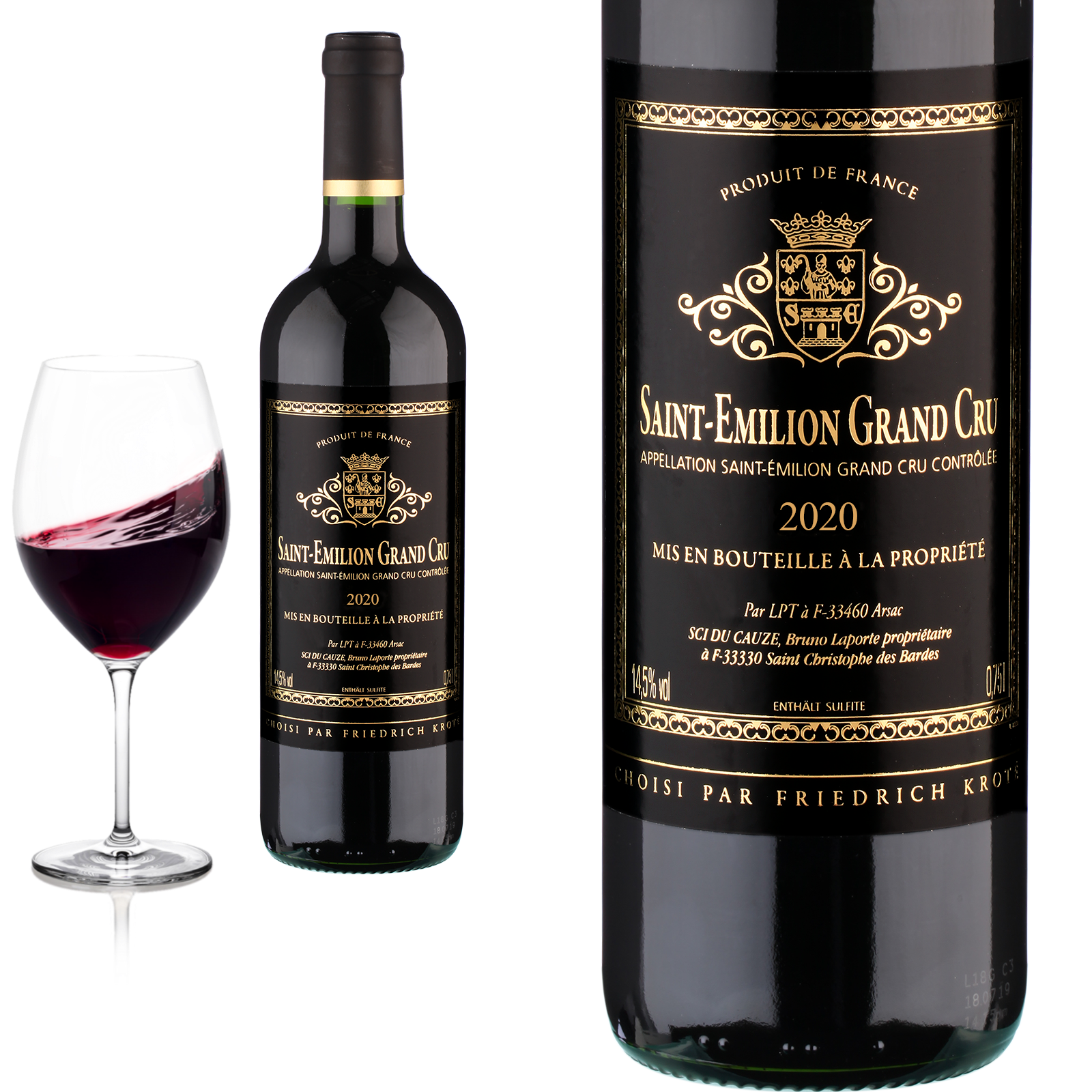 2020 Saint Emilion Grand Cru Etiquette noir - Rotwein 2020 Saint Emilion Grand Cru Etiquette noir - Rotwein
