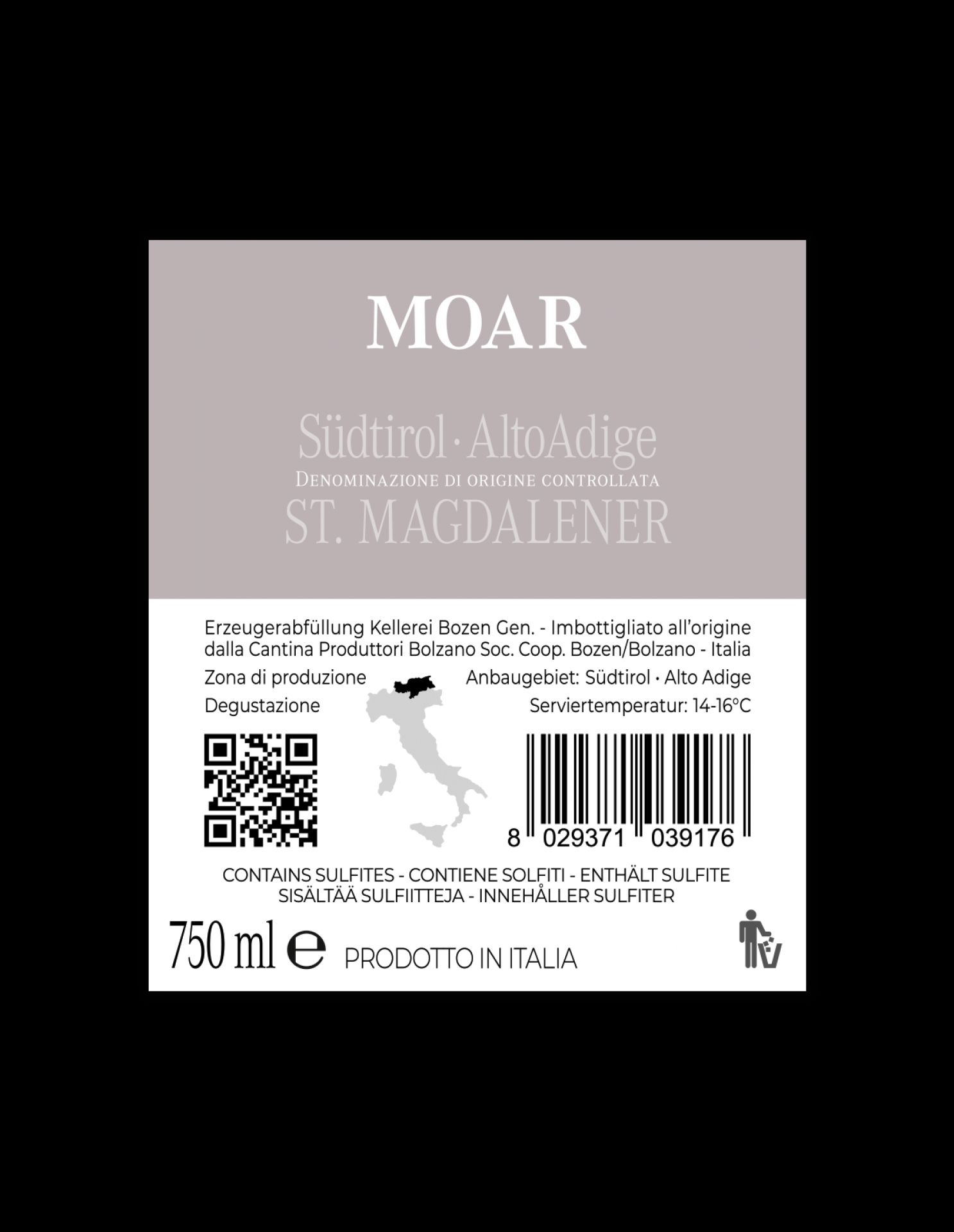 2023 MOAR St. Magdalener Classico Südtirol von Kellerei Bozen - Rotwein 2023 MOAR St. Magdalener Classico Südtirol von Kellerei Bozen - Rotwein