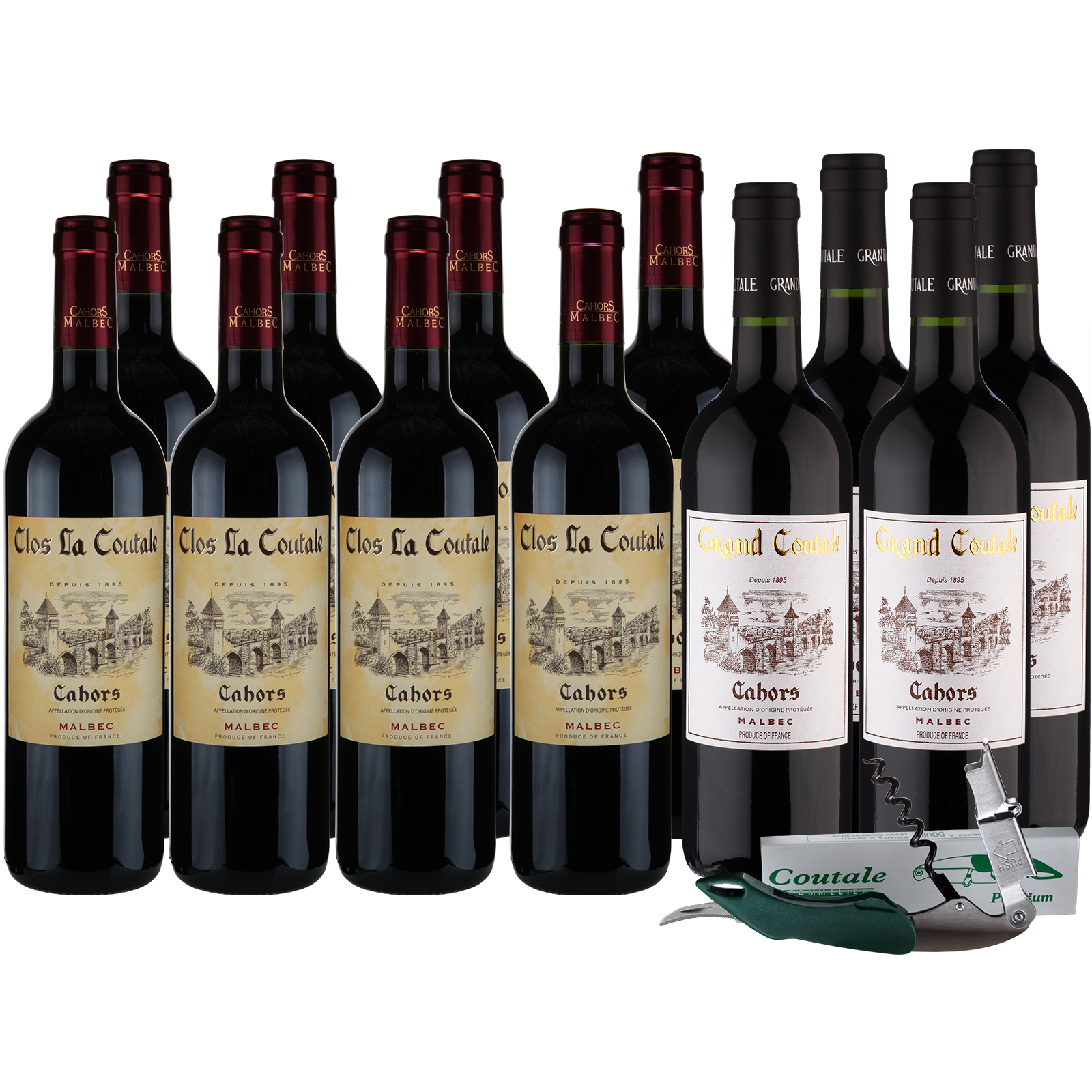 12 Flaschen Probierpaket Clos La Coutale  + Korkenzieher Malbec - Cahors 12 Flaschen Probierpaket Clos La Coutale  + Korkenzieher Malbec - Cahors