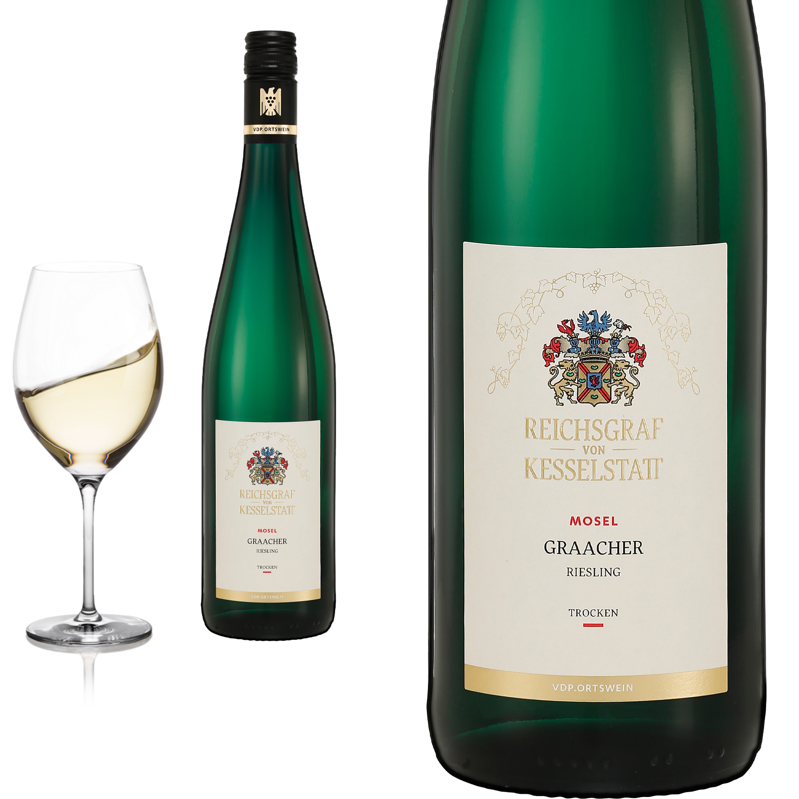 2018 Graach Mosel Riesling trocken Reichsgraf von Kesselstatt - Weißwein 2018 Graach Mosel Riesling trocken Reichsgraf von Kesselstatt - Weißwein