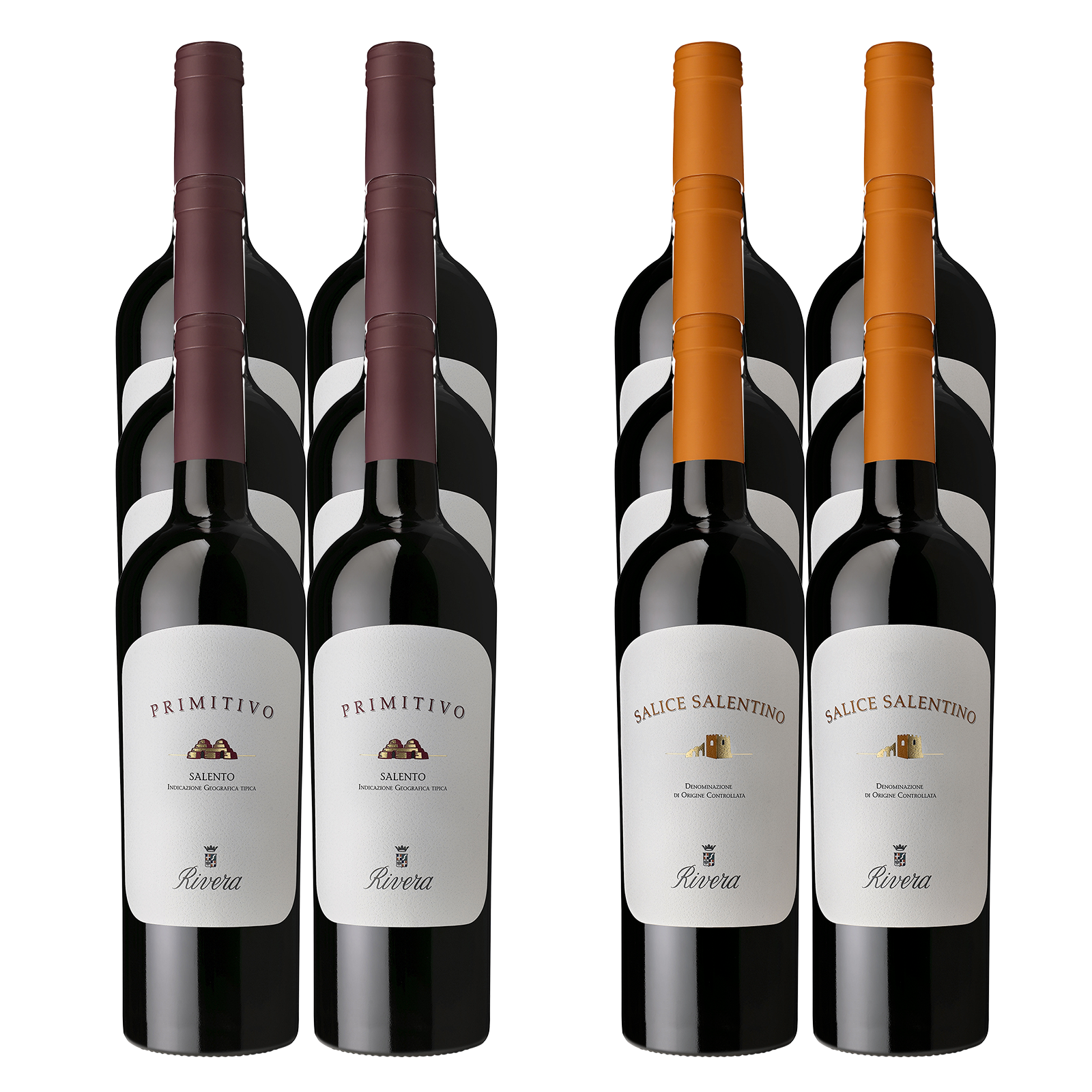 12 Fl. Entdeckerpaket  vom italiensichen Stiefel-Absatz 12 Fl. Entdeckerpaket  vom italiensichen Stiefel-Absatz