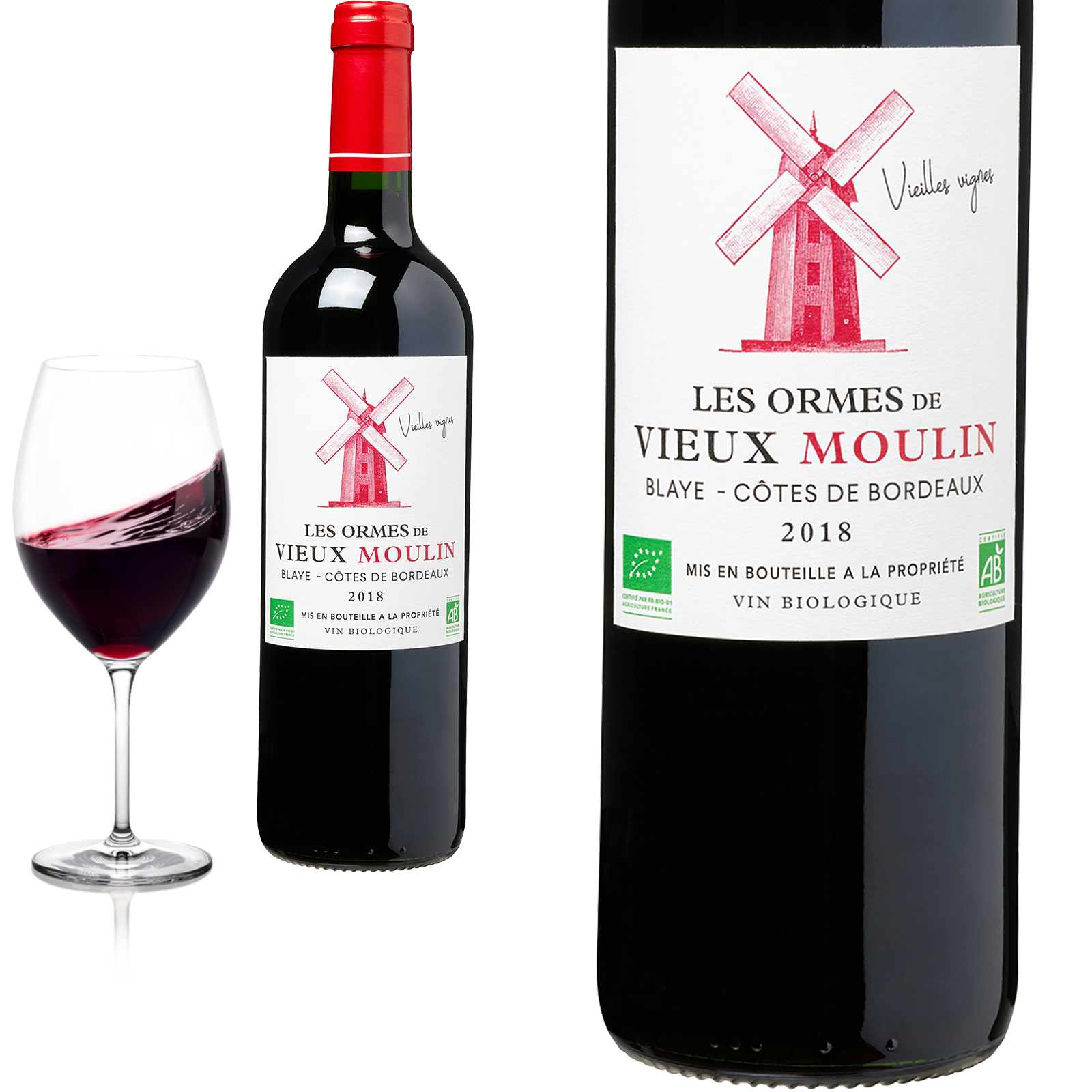 2018 Bio Blaye Côtes de Bordeaux von Les Ormes de Vieux Moulin - Rotwein 2018 Bio Blaye Côtes de Bordeaux von Les Ormes de Vieux Moulin - Rotwein