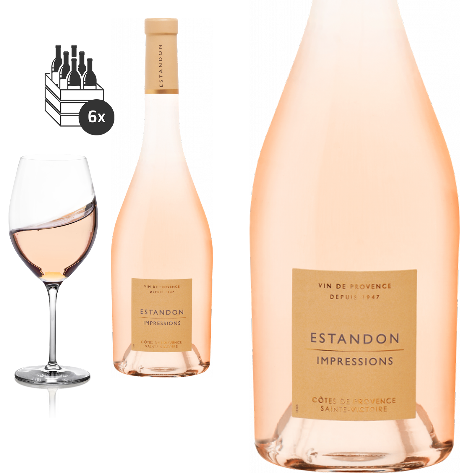 2023 Impression Rosé Cotes de Provence Sainte Victoire von Estandon - Roséwein 2023 Impression Rosé Cotes de Provence Sainte Victoire von Estandon - Roséwein