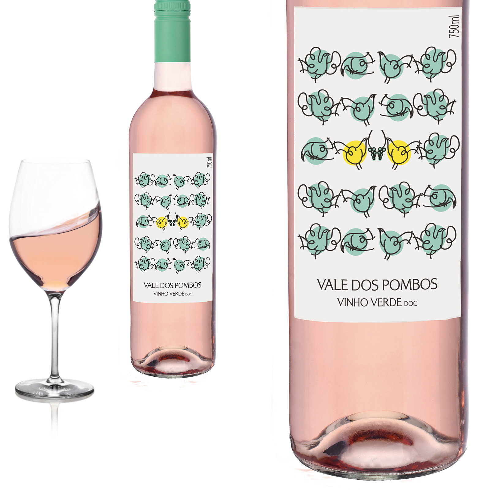 2022 Vinho Verde Rosado Vale dos Pombos von Quinta da Lixa - Roséwein 2022 Vinho Verde Rosado Vale dos Pombos von Quinta da Lixa - Roséwein